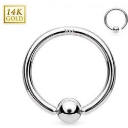 Šperky4U zlatý piercing kruh ZL01042-10062-WG