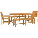 OMAXI 689407 Zahradní jídelní souprava 5 pcs Hnědá masivní akáciové dřevo – Hledejceny.cz