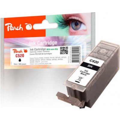 Peach Canon PI100-80 | PGI-520 bk (PGI520bk, PGI-520bk, PGI 520 bk) - černá (black) s čipem – Hledejceny.cz