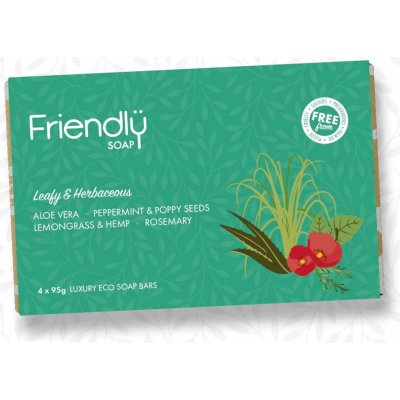 Friendly Soap přírodní mýdlo dárková sada mýdel Leafy and Herbaceous 4x 95g – Zbozi.Blesk.cz