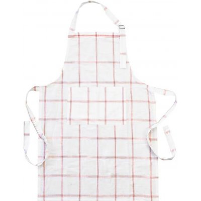 Strömshaga Bílo-červená károvaná kuchyňská zástěra Alma white/red 90*60 cm – Hledejceny.cz