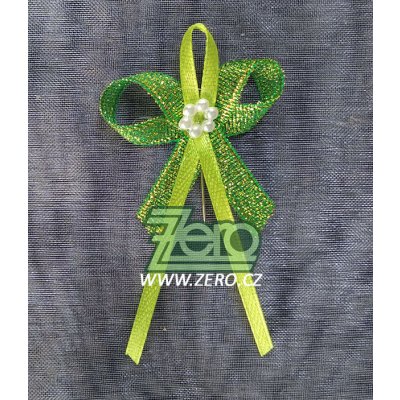 Vonička (vývazek) svatební - zeleno-zelená s perlovým květem – Zboží Dáma