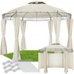 tectake 403266 zahradní altán luxusní kulatý 350cm siana - krémová – Sleviste.cz