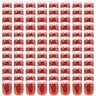 vidaXL Zavařovací sklenice s bíločervenými víčky 96 ks 230 ml – Zboží Mobilmania