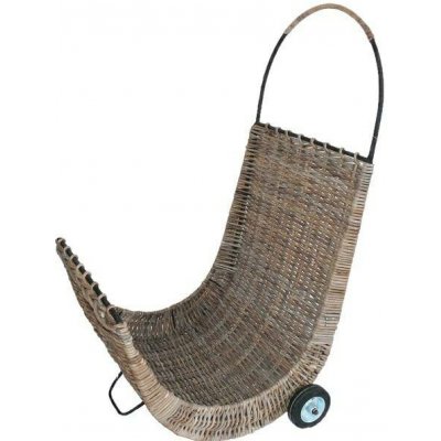 Košíkárna Koš na dřevo ratanový vozík 50x46 cm – Sleviste.cz