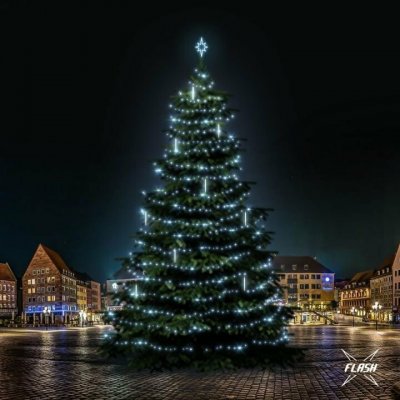 DECOLED, DLED TFS7031 LED světelná sada na stromy vysoké 21-23m, ledová bílá s Flash, s padajícím sněhem – Hledejceny.cz