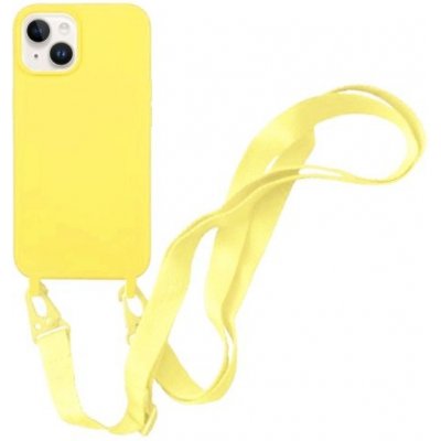 Pouzdro Appleking silikonové s nastavitelným popruhem iPhone 13 Pro - žluté