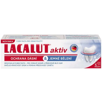 Lacalut aktiv zubní pasta ochrana dásní & jemné bělení 75 ml od 96 Kč -  Heureka.cz