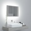 Koupelnový nábytek Nábytek XL Zrcadlová skříňka s LED šedá sonoma 60x12x45cm kompozitní dřevo