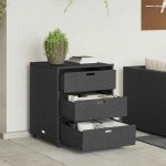 zahrada-XL Zahradní úložná skříň černá 55 x 59 x 69 cm polyratan – Zboží Mobilmania