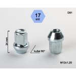 Kolová matice M12x1,25 kužel, zavřená, klíč 17, RA2D15/S, D91, výška 34 mm – Zboží Mobilmania