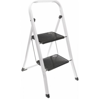 Homestyling Schůdky ocelové 2 nášlapy bílá / černá KO-C80001220 – Hledejceny.cz
