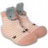 Dětská ponožkobota Befado botičky 002P027 starorůžová proužek