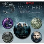 CurePink Set 5 Placek Netflix Zaklínač průměr 2,5 cm a 3,8 cm – Zboží Dáma