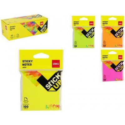 Bloček samolepící DELI STICK UP 76 x 76mm 100l NEON, mix, 12ks – Hledejceny.cz