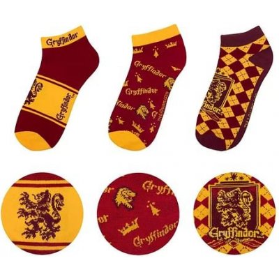 Cinereplicas Kotníkové ponožky Harry Potter Nebelvír 3 páry červená