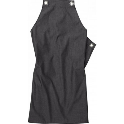 CG Workwear Elegantní lehká žíhaná zástěra s laclem a kovovými očky šedá tmavá melír CGW141M – Hledejceny.cz