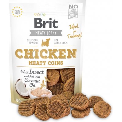 Brit Dog Jerky Chicken with Insect Meaty Coins 80 g – Hledejceny.cz