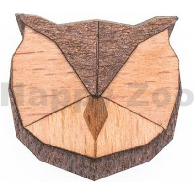 BeWooden dřevěná brož Owl Brooch