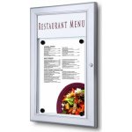 StandMar Venkovní menu vitrína SCZ – uzamykatelná, s logem vitríny-varianty: 1 x A4, na výšku, stříbrný – Zboží Živě