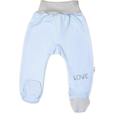 Baby Nellys Baby Nellys Kojenecké polodupačky modré Love – Sleviste.cz