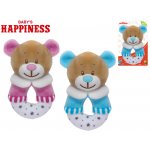 Mikro Trading Chrastítko plyšový medvídek 13cm Modrá – Zboží Dáma