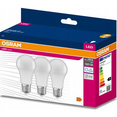 Osram žárovka LED VALUE CLA100 E27 13W/865 3balení BASECLA100 – Zboží Mobilmania