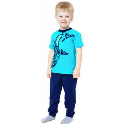 Winkiki Kids Wear pyžamo Shark tyrkysová navy