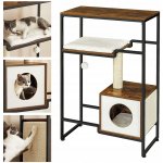 Feandrea Kočičí škrabadlo s domečkem industriální 59 x 36 x 67 cm – Hledejceny.cz