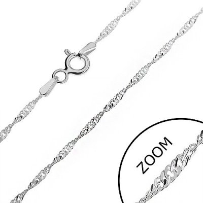 Šperky eshop Stříbrný řetízek třpytivá spirála z plochých oček AB23.07 – Sleviste.cz