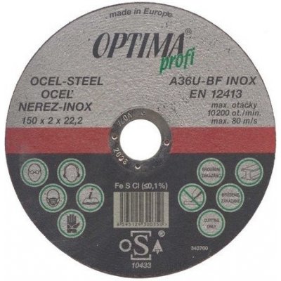 Optima Řezný kotouč profi 125 x 2.0 mm IN12520 – Zboží Mobilmania
