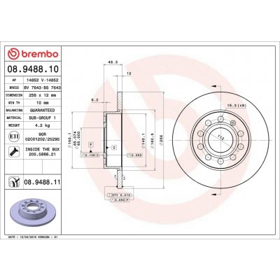 Brzdový kotouč BREMBO 08.9488.11 – Hledejceny.cz