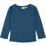 Dětské triko s dlouhým rukávem z merino vlny Petit piao modré – Zboží Dáma
