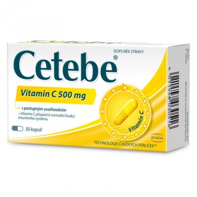 Cetebe Vitamin C 500 mg s postupným uvolňováním 30 kapslí – Hledejceny.cz