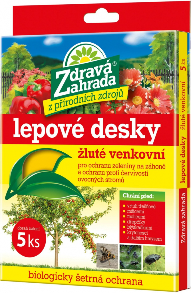 Lepové desky ZDRAVÁ ZAHRADA žluté na mšice 7,5x20cm 5ks