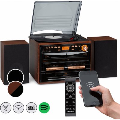 auna 388-DAB + Stereo systém 20W Max. Vinyl CD Kazeta BT FM/DAB + USB Černá (MG-388DAB+)
