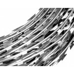 Žiletkový ostnatý drát, průměr vinutí 45 cm, délka rozvinu 8-10 m, Zn – Zboží Mobilmania