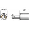 Nábytkové kování Lehmann Prodloužení cylindru 22 mm (180° P4 16,5 mm)