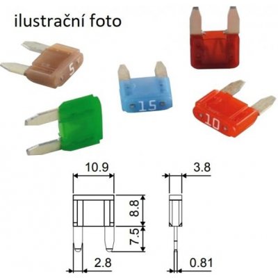 Pojistka nožová Mini 2A 1ks – Hledejceny.cz