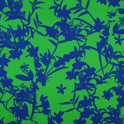 Satén N5735, modro-zelený květinový vzor, š.145 – Zbozi.Blesk.cz