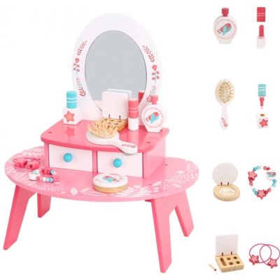 TOOKY TOY Růžový stoleček se zrcadlem malá parádnice – Hledejceny.cz