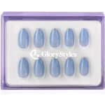 GloryStyles Nalepovací nehty světle modrý třpyt 04 24 ks – Zboží Dáma