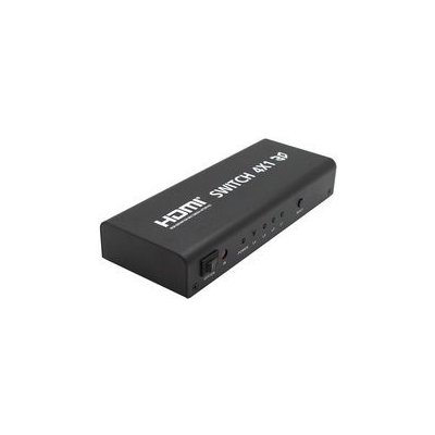 PremiumCord HDMI switch 5:1 kovový s dálkovým ovladačem a napájecím adaptérem khswit51b – Zbozi.Blesk.cz