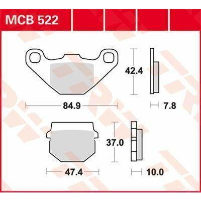 TRW MCB522 organické brzdové destičky na motorku – Zboží Mobilmania