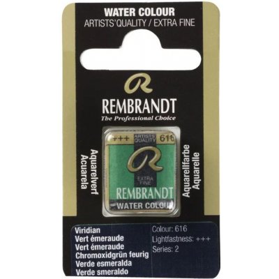 Rembrandt mistrovská akvarelová barva půlpánvička 616 Viridian – Hledejceny.cz