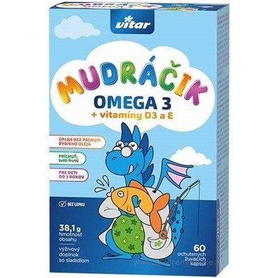 Vitar Mudráček Omega 3 + vitamíny D3 a E 60 ks – Hledejceny.cz
