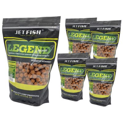 JET FISH Legend Range Boilies SEAFOOD + ŠVESTKA ČESNEK 5+1kg 20mm