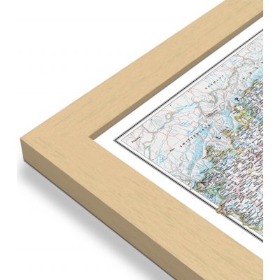 National Geographic Itálie - nástěnná mapa Classic 60 x 85 cm Varianta: mapa v dřevěném rámu, Provedení: Pegi přírodní