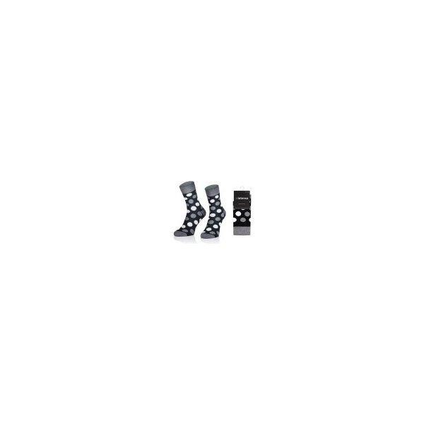  Intenso elegantní pánské vysoké ponožky Vzor 10 Puntíky šedé