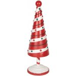 Bílo-červená kovová dekorace vánoční stromek Christmas Tree L - Ø 13*49 cm - Clayre & Eef – Hledejceny.cz